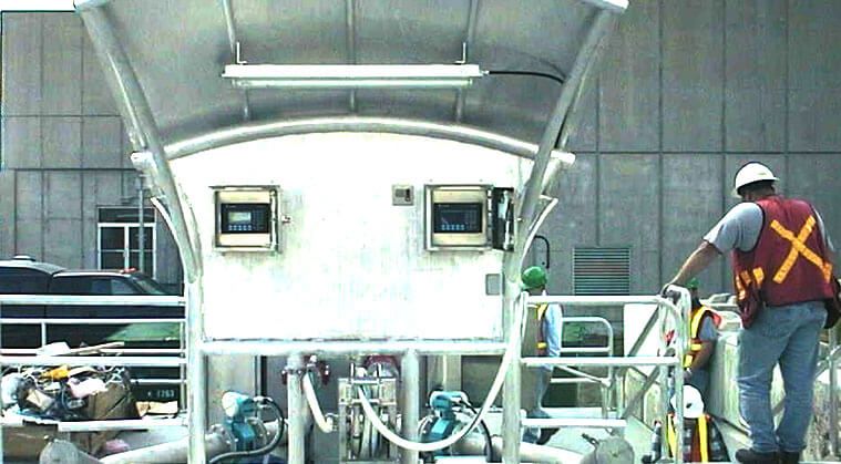 The installation of a modern septage receiving station The installation of a modern septage receiving station