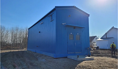 Above ground water storage shed